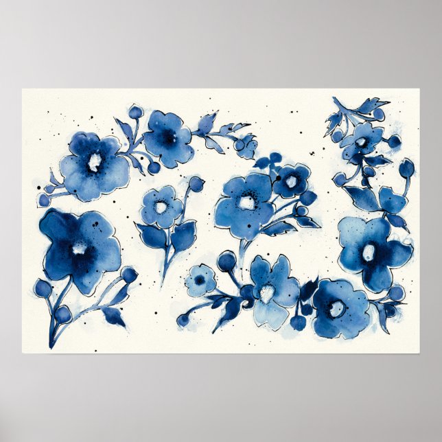 Affiche Fleurs bleues indépendantes (Devant)