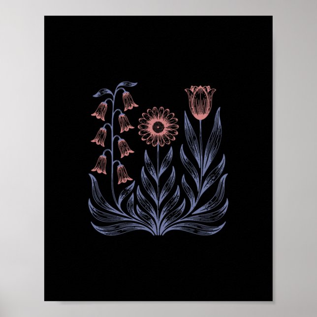 Affiche Fleurs Bohème Subtiles Anti Trump  (Devant)