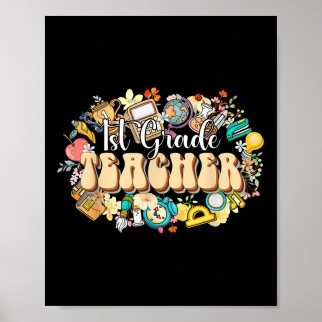 Affiche Fleurs Boho 1re année Merci Prof Back T (Devant)