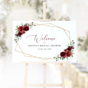 Affiche Fleurs Bourgognes, Fleurs Rouges, Accueil Mariage