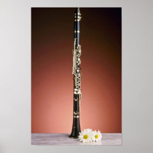 Affiche fleurs Clarinet blanches