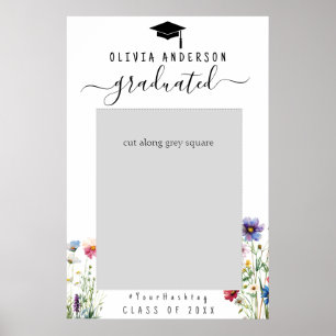 Affiche Fleurs colorées de la fête de graduationPhoto Boot