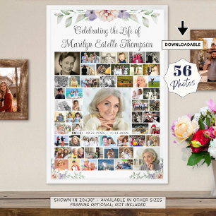 Affiche Fleurs commémoratives 56 Collage de photos