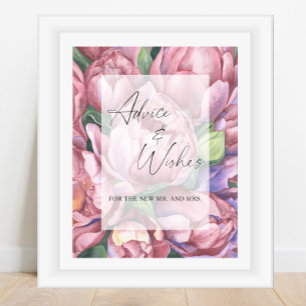 Affiche Fleurs - Conseils et Vœux pour les Nouveaux Mariés