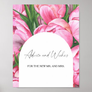 Affiche Fleurs - Conseils et Vœux pour les Nouveaux Mariés