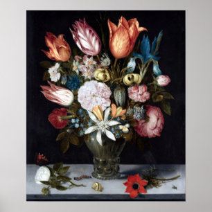 Affiche Fleurs d'Ambrosius Bosschaert dans un verre