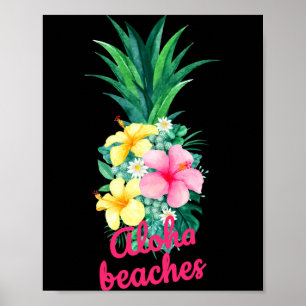 Affiche Fleurs d'ananas Aloha aloha hawaïen vintage