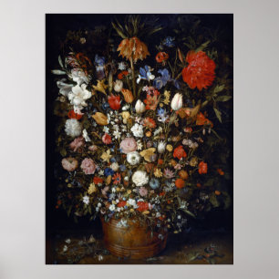 Affiche Fleurs dans un bateau en bois