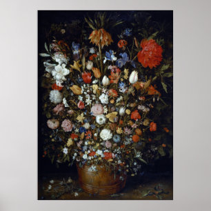 Affiche Fleurs dans un bateau en bois Jan Brueghel l'aîné