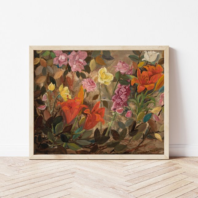 Affiche Fleurs dans un jardin | Tadeusz Makowski (Créateur téléchargé)