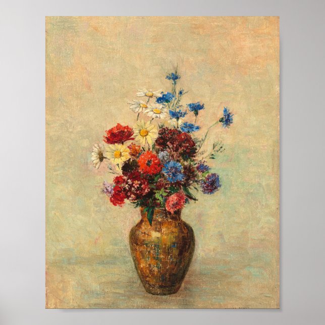 Affiche fleurs dans un vase (Devant)