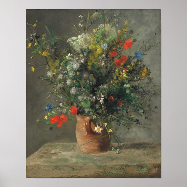 Affiche Fleurs dans un vase (2) par Auguste Renoir (Devant)