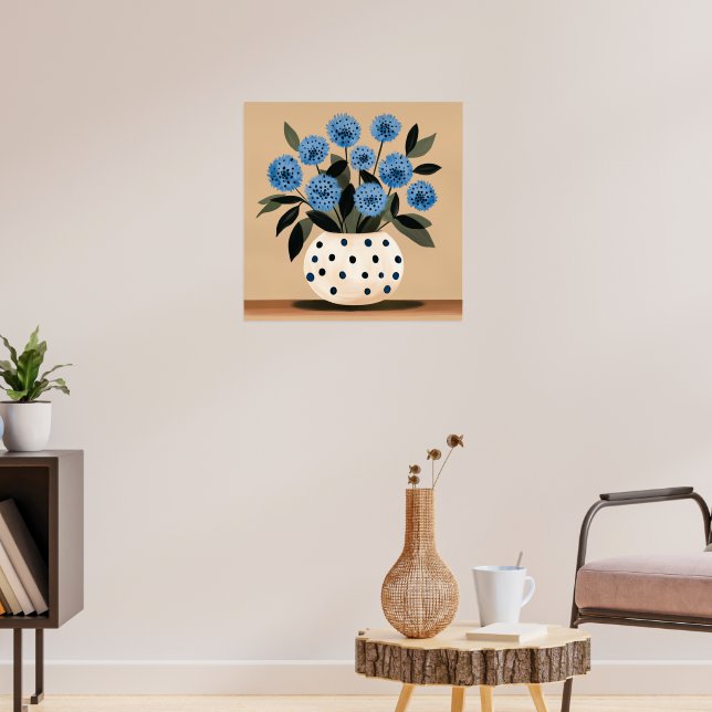 Affiche Fleurs dans un vase à pois (Salon 3)