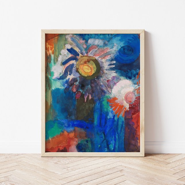 Affiche Fleurs dans un Vase Bleu | Fritz Schaefler (Créateur téléchargé)