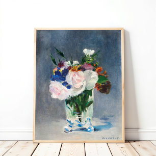 Affiche Fleurs dans un vase de cristal