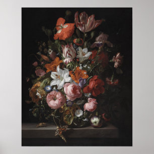 Affiche Fleurs dans un vase en verre, 1704