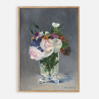 Affiche Fleurs dans un vase, huile vintage sur toile