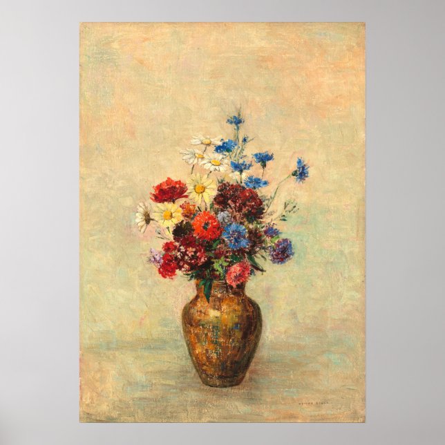 Affiche Fleurs dans un vase - Odilon Redon Art (Devant)