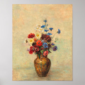 Affiche Fleurs dans un vase par Odilon Redon