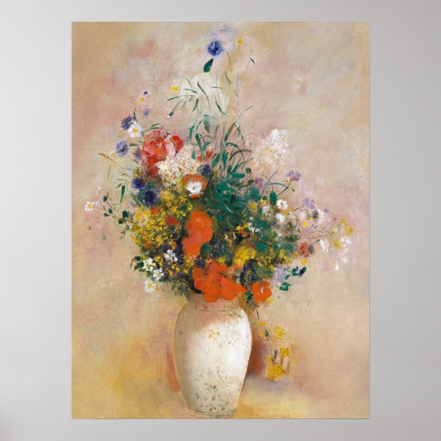 Affiche Fleurs dans un vase Peinture Odilon Redon Extraord (Devant)