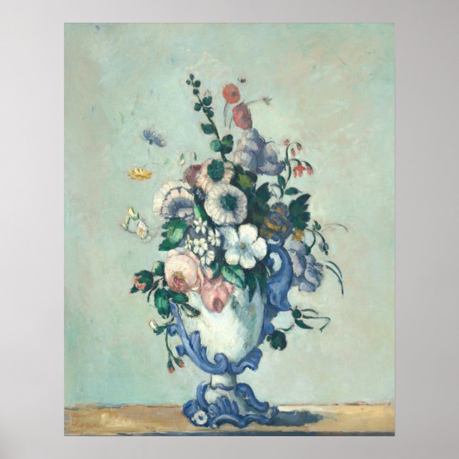 Affiche Fleurs dans un Vase Rococo - Paul Cézanne Beaux-Ar (Devant)