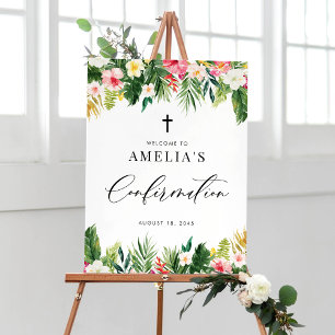 Affiche Fleurs d'aquarelle Garland Confirmation tropicale