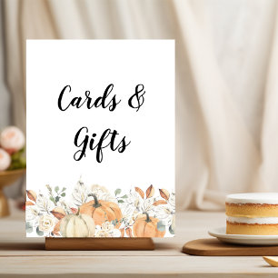 Affiche Fleurs d'aquarelle tendance et Citrouille automne