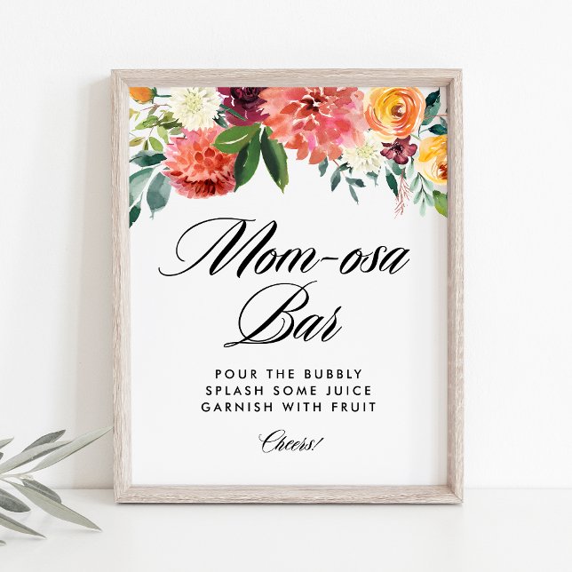 Affiche Fleurs d'automne Baby shower d'automne Mimosa Mom- (Créateur téléchargé)