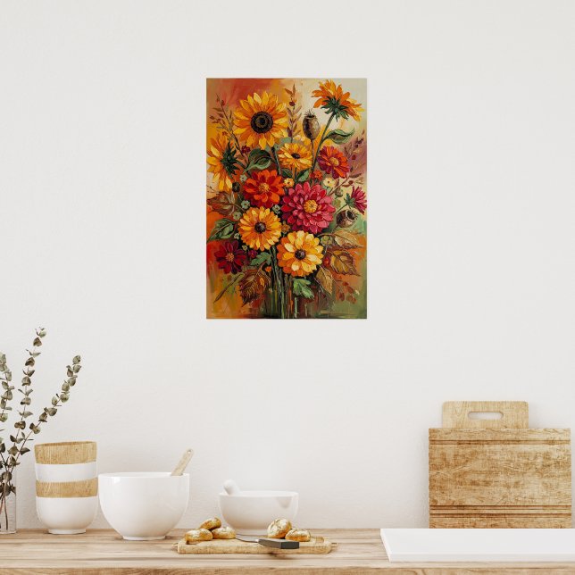 Affiche Fleurs d'automne, couleurs d'automne, (Cuisine)