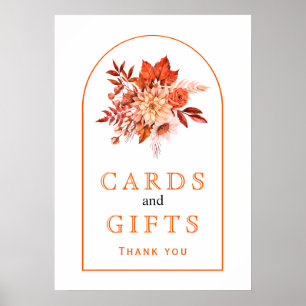 Affiche Fleurs d'automne orange et mariage de automne de f