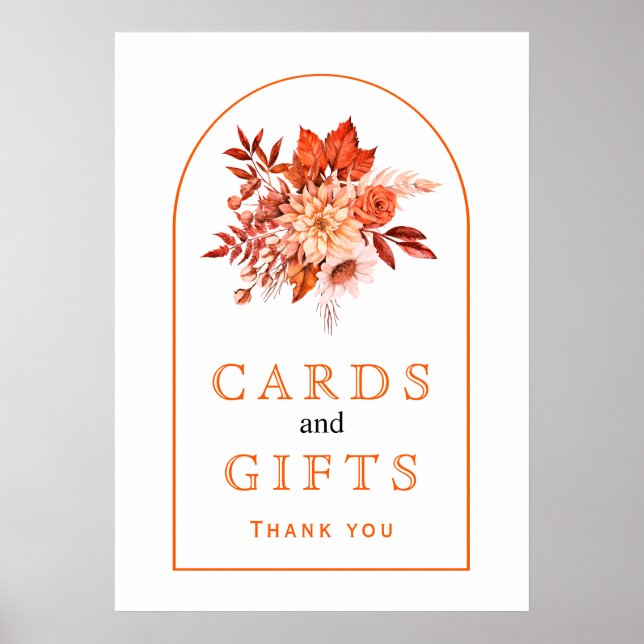 Affiche Fleurs d'automne orange et mariage de automne de f (Devant)