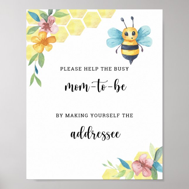 Affiche Fleurs de abeille - Aider la future maman occupée  (Devant)
