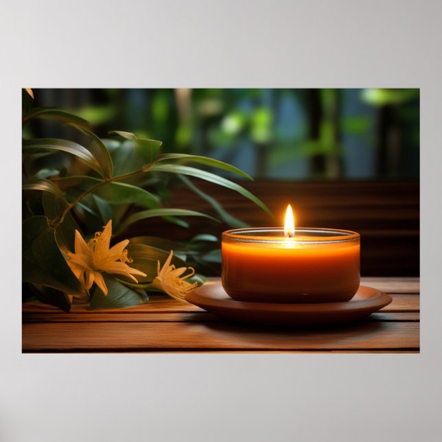 Affiche Fleurs de bougie claires Tranquille paisible (Devant)