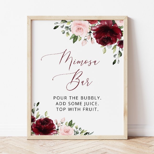 Affiche Fleurs de Bourgogne, Fleurs roses, Bar à Mimosa  (Créateur téléchargé)