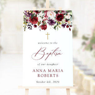 Affiche Fleurs de Bourgogne, Fleurs Roses, Bienvenue au Ba