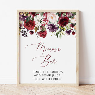 Affiche Fleurs de Bourgogne, Fleurs roses, Bohème, Bar Mim