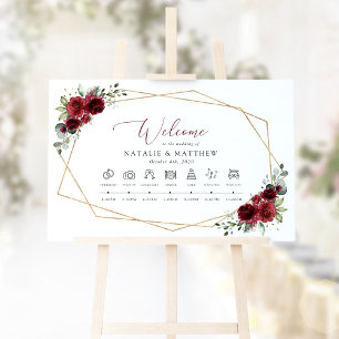 Affiche Fleurs de Bourgogne, Fleurs Rouges, Calendrier de