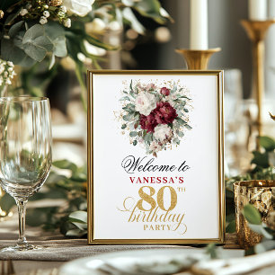 Affiche Fleurs de Bourgogne Floral 80e Anniversaire sur Ta