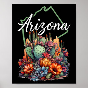 Affiche Fleurs de cactus fleuries Cool Arizona Extérieur R