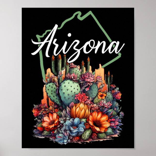 Affiche Fleurs de cactus fleuries Cool Arizona Extérieur R (Devant)