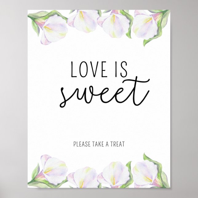 Affiche Fleurs de calla - L'amour est doux, prenez une fri (Devant)