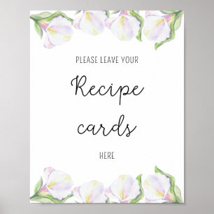 Affiche Fleurs de Calla - Votre carte de recettes ici post