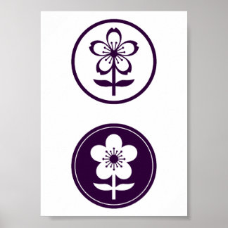 Affiche fleurs de cerisier et de pomme