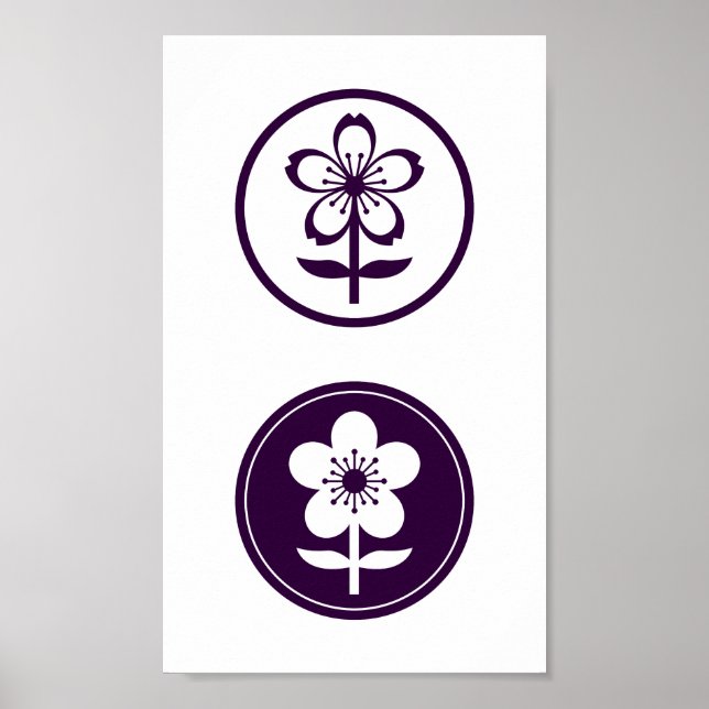 Affiche fleurs de cerisier et de pomme (Devant)