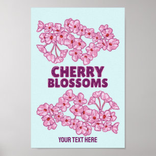 Affiche Fleurs de cerisiers roses