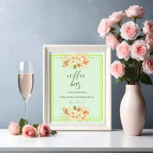 Affiche Fleurs de cerisiers roses, Bar Mariage à café