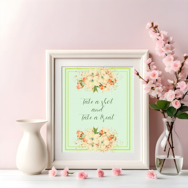 Affiche Fleurs de cerisiers roses, Mariage prendre une pho (Créateur téléchargé)