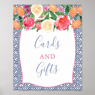 Affiche Fleurs de Citron Bold Cartes et Cadeaux en Carreau
