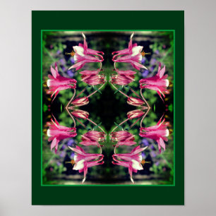 Affiche Fleurs de colonnes roses Gros plan Abstrait