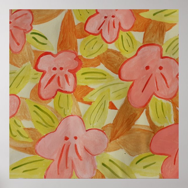 Affiche Fleurs de couleur automne (Devant)